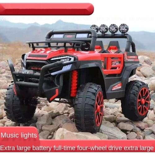 Childrens Electric Car Off-road Vehicle Ride on Car Four-wheel Drive Remote Control Cars Swing Carriages for Children Baby