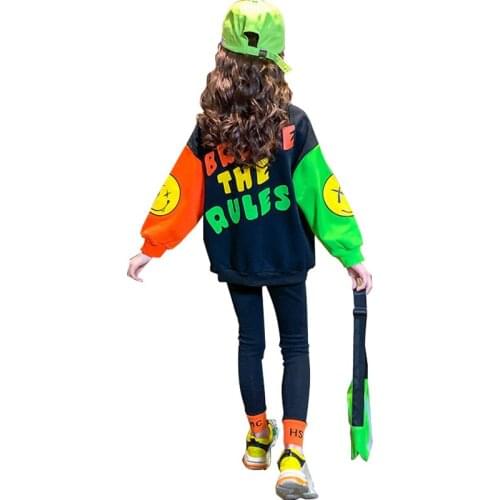 Kids Sports Suit for Girls Tracksuit 4 6 8 10 12 Years Letterprint Long Sleeve Girl Sweatsuit Autumn Winter Teen Clothing Set