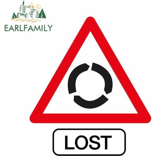 EARLFAMILY 13cm x 11.1cm for Are You Lost Logo Car Sticker Vinyl Waterproof Anime Scratch-proof Window Trunk Decal Decoration