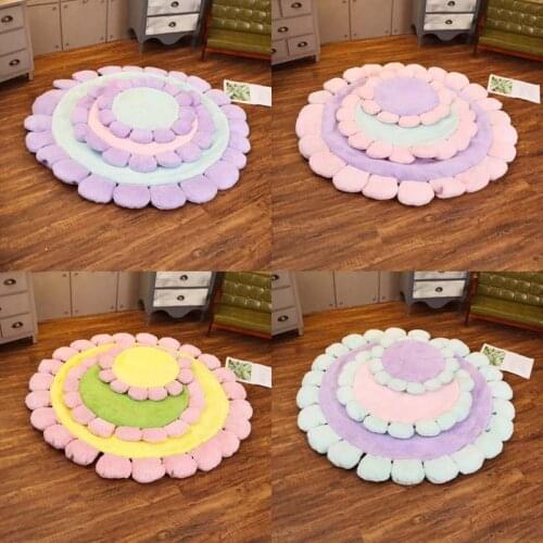 Round Flower Bedroom Carpet Non-Slip Kids Room Crawling Mats Mat Baby Room Play Mats Yoga Cushion Tatami Mats Kids Seat Cushion