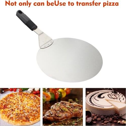Stainless Steel Pizza Peel Shovel with Wooden Handle Cake Shovel Baking Tools Cheese Cutter Peels Lifter Tool Pizza Shovel