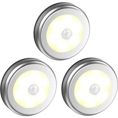 LED Magnetic PIR Motion Sensor Cabinet Lights Wardrobe AAA Battery Night Lamps for Cupboard Closet Kitchen Stairs Bookshelf