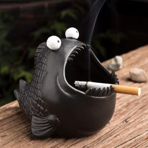 Matte Ceramic Creative Cute Animal Ashtray Creative Personality Household Windproof and Fly Ash Car Small Ashtray Storage