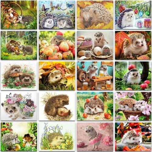 5D DIY Diamond Painting Kit Paint Cute Hedgehog Flower butterfly Full Square&Round embroidery mosaic Cross stitch home decor Art