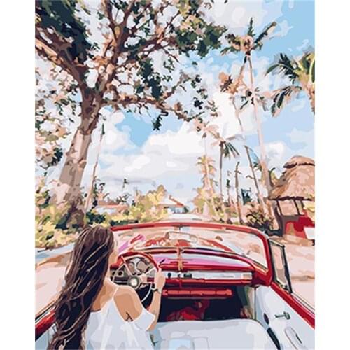 PAINTBOY Beauty Lady Framed Pictures DIY Painting By Numbers Acrylic Painting On Canvas Wall Art For Living Room Home Decor