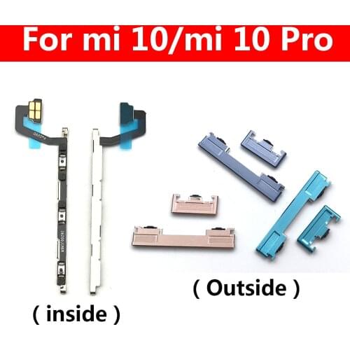 New Power Button Key For Xiaomi Mi 10 Pro Volume Power Button Side Key Flex Replacement