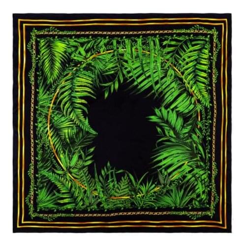 90CM Manual Hand Rolled Twill Silk Scarf Women Leaves Square Scarves Echarpes Foulards Femme Wrap Head Bandana Hijab