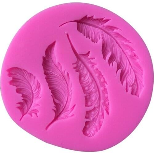 Silicone Clay Molds Feathers Cake Sugar DIY Fondant Cake Craft Mold for Plaster Designer Concrete Mold