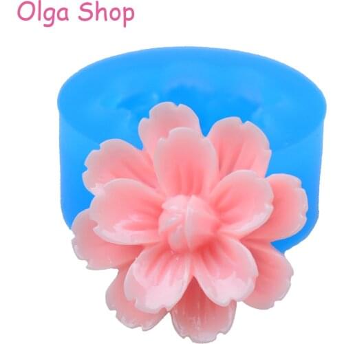 HYL042 Flower Cluster Cameo Silicone Mold - Miniature Food, Jewelry, Charms Resin Clay, Gum Paste, Fondant, Cake Decoration Mold