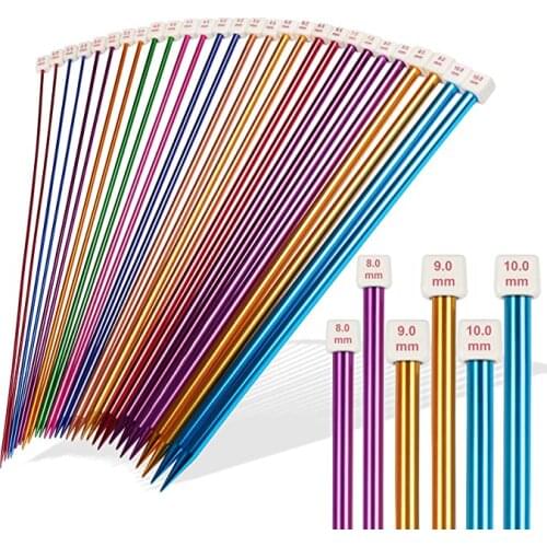 35cm With Plug Sweater Needle Single Point Knitting Needles Color Extra Long Straight Sweater Needles for DIY Knitting Projects