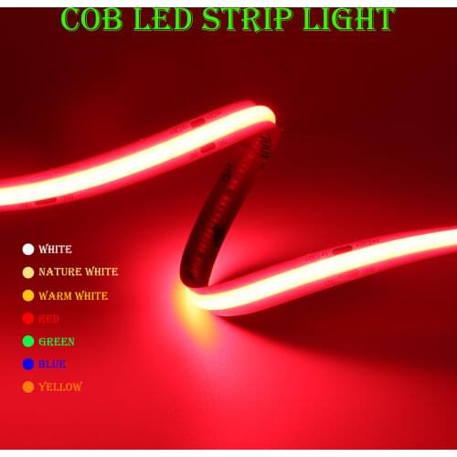 DC12 24V High Density COB/FOB Led Flexible Strip Light 384/582Leds/m ,10/14W RA80 White/Nature White/Warm White/Red/Blue/Green