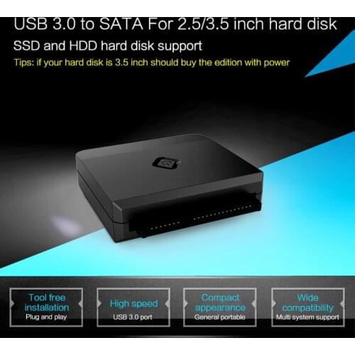 Universal Plug and Play USB 3.0 to SATA Cable Adapter For 2.5 / 3.5 Inch HDD SSD Hard Disk High Speed Read and Write Patch Cord