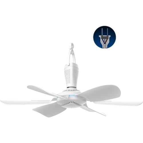 R9UD AC 220V 8W 6 Leaves Ceiling Fan 16.5inch Silent Household Bedroom Hanging Fan for School dorm room dormitory US Plug