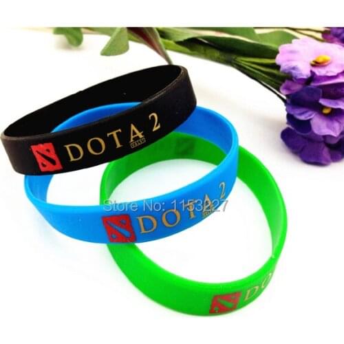 All countries New coming colorful resin make rubber silicone oneline game DOTA 2 Hologram Bracelets