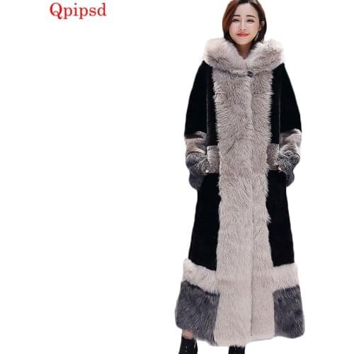 Plus Size M-3XL 2020 Winter New Long Faux Fur Coat Women Hooded Parkas Women Long Fur Jacket Coat Womens Thick Warm Wool Outwear