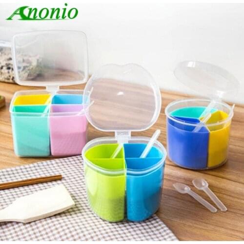 HOME 1PC Plastic Beans Storage Box Salt Sugar Pepper Seasoning Boxes Spices Storage Bottles Different Condimentos Boxes S045B