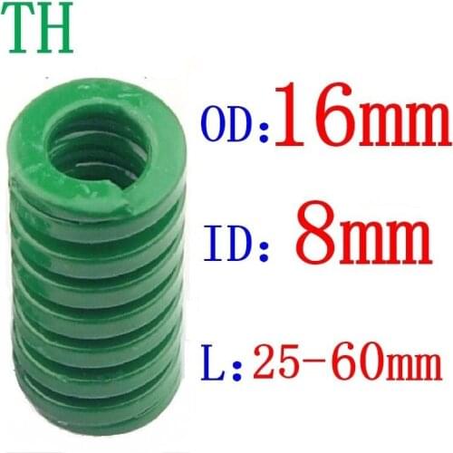 1Pcs Green heavy load Stamping Compression Mould Die Spring Outer Dia 16mm Inner Dia 8mm Length 20-60mm