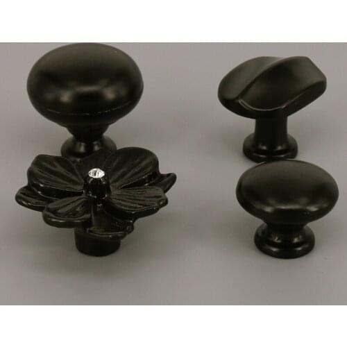 1PC Black Cabinet Drawer Furniture Door knob Hardware Retro Cupboard Wardrobe Pull Handle