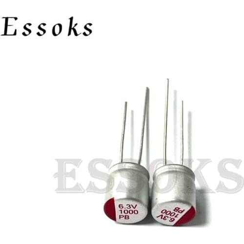 10pcs 6.3V 1000uF 6X11 8X10 mm Super Low ESR 6.3V1000uF For Motherboard Solid Capacitor Capacitors