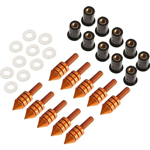 10 x Motorcycle Windshield Windscreen Spike Bolt Kit Well Nuts / Bolts / Washers