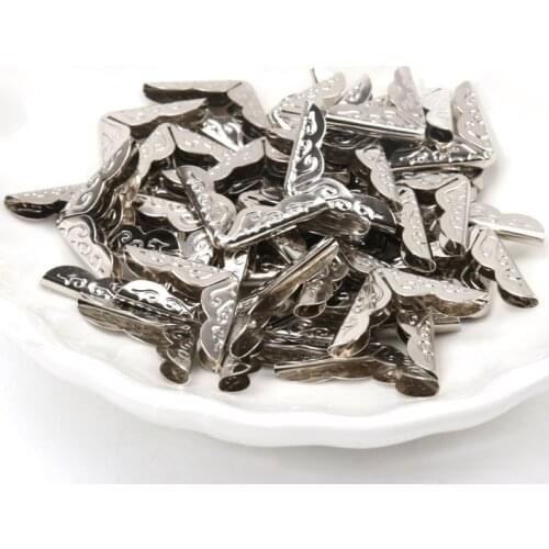 17x17x2mm Metal Corners For Books Scrapbooking Photo Albums Menus Corner Protectors Metal Crafts DIY 40Pcs