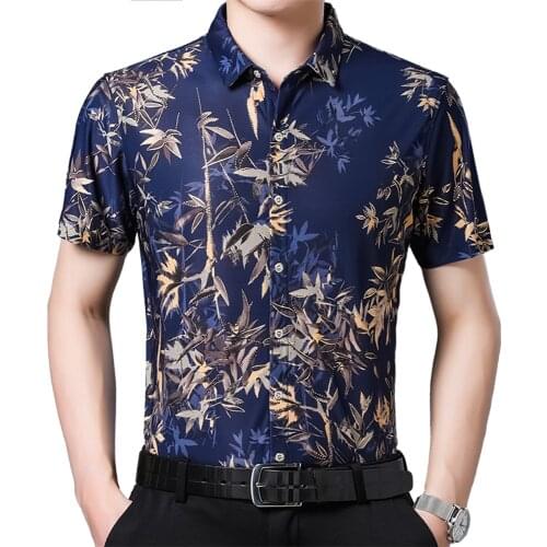 2021 Fashion Summer Short Sleeve Mens Clothing Luxury Hawaiian Print Shirt for Men Shirts Vintage Streetwear Jerseys Dress 1063