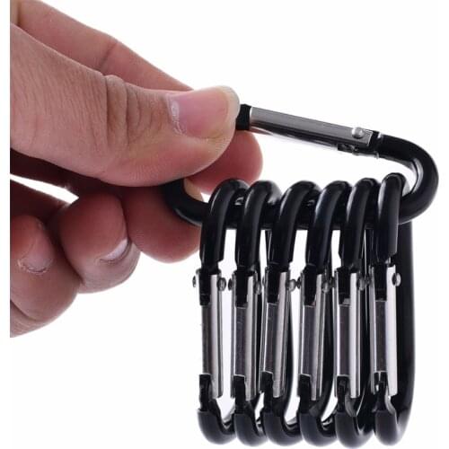 5 pcs 6D mini spring hike survive paracord clasp hook tactical keyring backpack hang Carabiner camp mountain climb gear harness