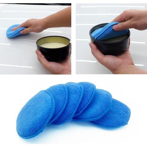 6pcs Clean Buffer Car Cleaning Soft Vehicle Accessories Foam Applicator Car Wax Sponge Dust Remove Auto Care Polishing Pad