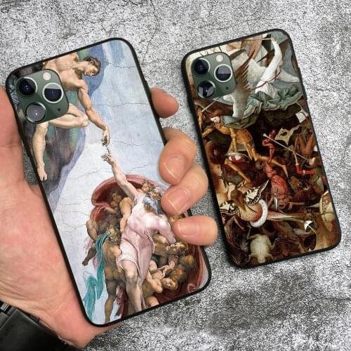 Baroque Mural religious art aesthetics soft silicone Phone case cover shell For iPhone 6 6s 7 8 Plus X XR XS 11 Pro Max
