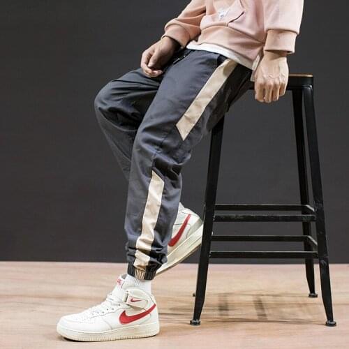 Large Size New Stitching MenS Casual Pants Spring Autumn Korean Versatile Slacks Student Boys' Nine Point Trousers M-8XL