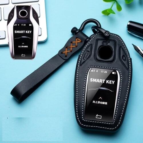 Car Genuine Leather Car LED Display Key Cover Case for BMW 5 7 series G11 G12 G30 G31 G32 i8 I12 I15 G01 X3 G02 X4 G05 X5 G07 X7