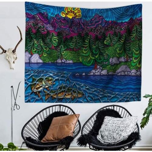 Boho Decor Tapestry Novelty Creative Abstract Oil-painting Large Size Background Living Room Wall Hanging Chic Ornaments