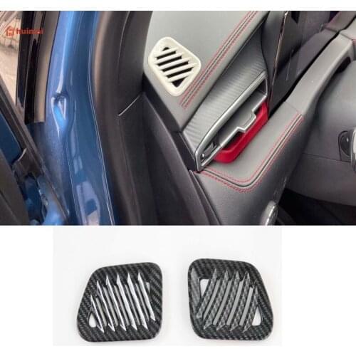 For Ford EDGE PLUS 2021 Left Hand Drive 2PCS Car Front Air Conditioning Vent Outlet Cover Trim Carbon Fiber ABS Car Styling