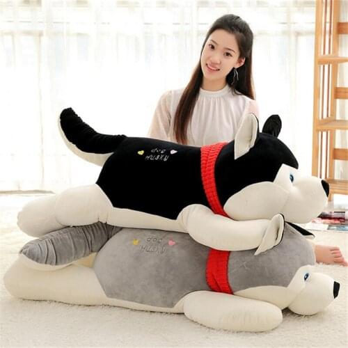 Fancytrader Huge 110cm Cute Soft Animal Dog Plush Toy 43'' Big Cartoon Lying Dogs Pillow Kids Play Doll Baby Gift