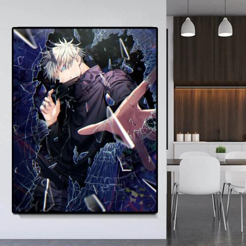 Anime Jujutsu Kaisen Gojo Satoru Art Poster Mordern Study Living Room Bedroom Home Wall Decor Canvas Painting Comic