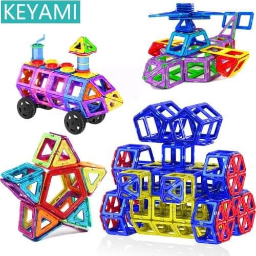 KEYAMI Magnetic Toys Big size 50PCS Toy set Magnetic Blocks DIY kids toys Accessory Construct Magnet Educational Toys
