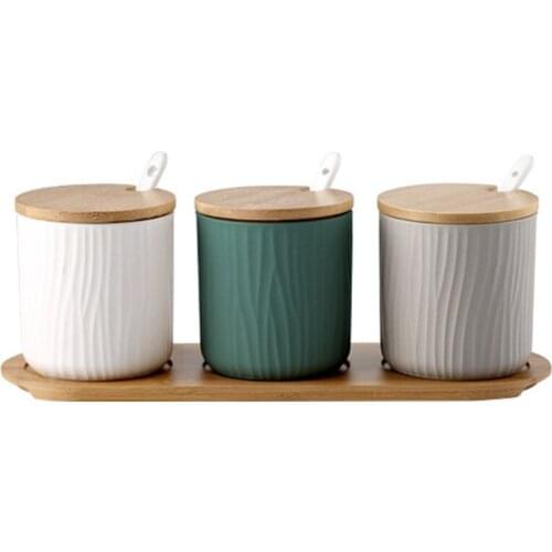 Creative Ceramic Seasoning Jar Seasoning Box Seasoning Bottle Seasoning Box Salt Shaker Set