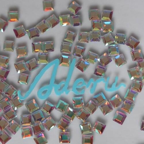 Aderu square super shiny lead free crystal hot fix rhinestone for nail art ornament garment shoe hat scarf phone car decoration