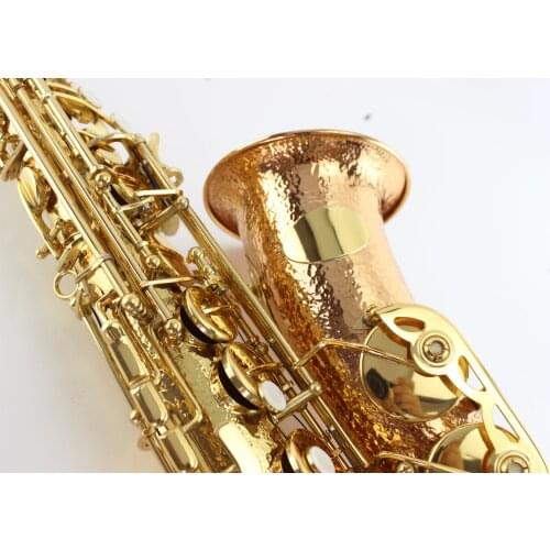 MARGEWATE Eb Tune Alto Saxophone Phosphorus Copper Gold Lacquer E Flat Alto Sax Musical Instrument with Case