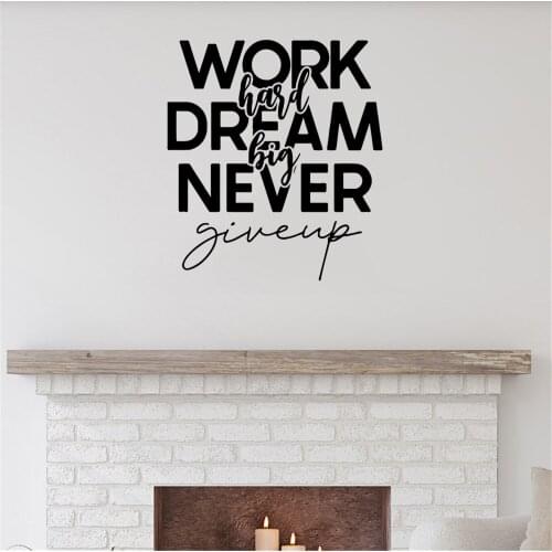 Motivation Quote Wall Sticker Decals For Office Rooms Decor Wallpaper Living Room Mural Vinyl Removable DW11013