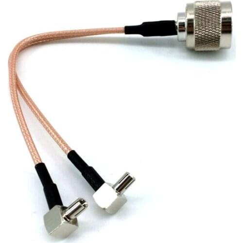 N male to 2 X TS9/CRC9 Male Connector antenna cable Splitter Combiner Y type Cable Pigtail RG316 15CM for3G/4G modem router