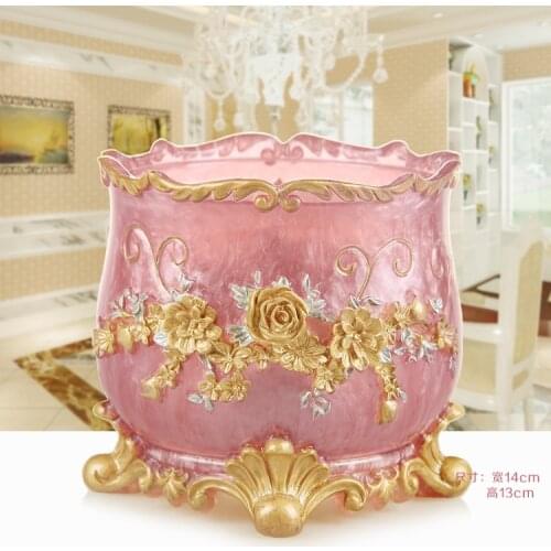 Desktop storage box creative jewelry storage box cosmetics storage box European simple circular storage box