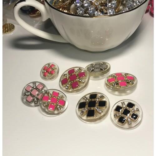 New colorful resin crystal button for luxurious cashmere coat,sweater cloth , skirt, dress 5 pieces a lot