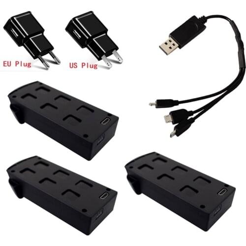 Original 7.4V 1000mAh Lipo Battery For SP500 Drone RC Quadcopter Spare Parts for 7.4V Rechargeable Battery with 3 in1 charger