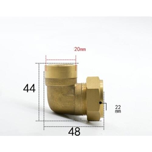 Fit Tube OD 22mm x 1/2" BSP Female Brass Elbow Compression Fitting Union Connector Water Gas Fuel