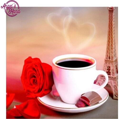 Full,Diamond Embroidery,Coffee rose ,5D,Diamond Painting,Cross Stitch,3D,Diamond Mosaic,Needlework,Crafts,Christmas,Gift