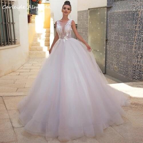 Scoop Neck A Line Lace Appliques Simple Wedding Dresses Backless Sexy Bride Dress Sweep Train Wedding Gowns
