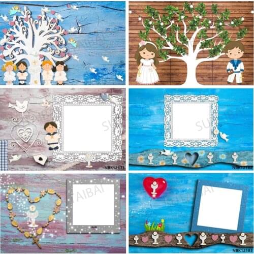 First Communion Empty Photo Frame Christian God Bless Baby Shower Photographic Backgrounds Photography Backdrops Photo Studio