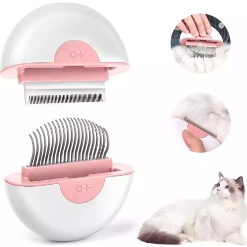 2 in 1 Pet Comb Cat Dog Grooming Double-headed 2 Usages Short-hair Long-hair Itching Massage Floating Hair Knotted Hair Remove