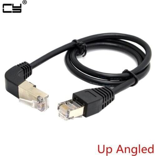 Up Angled 8P8C STP Cat 5e Lan Ethernet Network Patch Cord 90 Degree to Straight Cable 50cm 100cm 200cm 300cm 500cm
